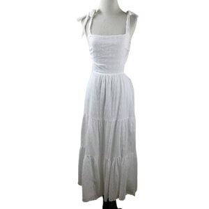 MinkPink Swiss Dot White Maxi Dress m